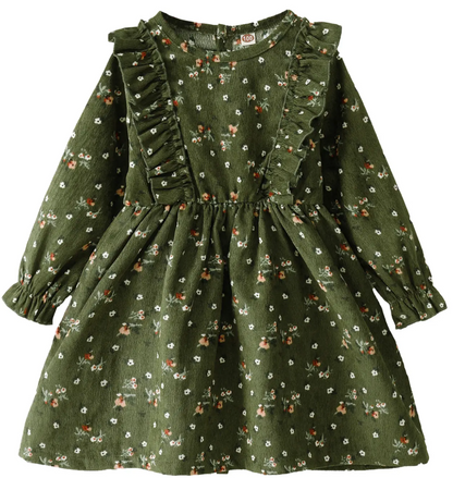 Baby Dresses Corduroy Long-sleeved Dresses 2 Year Girl Floral for Girls of 2-5 Years Old Children Casual  Print